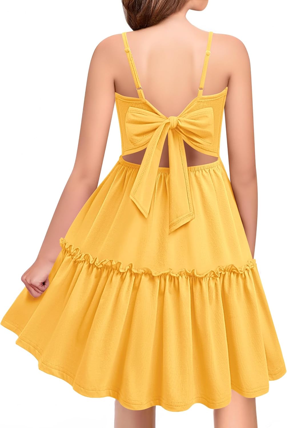 Arshiner Girls Tie Back Dress for Summer Beach Fun and Style
