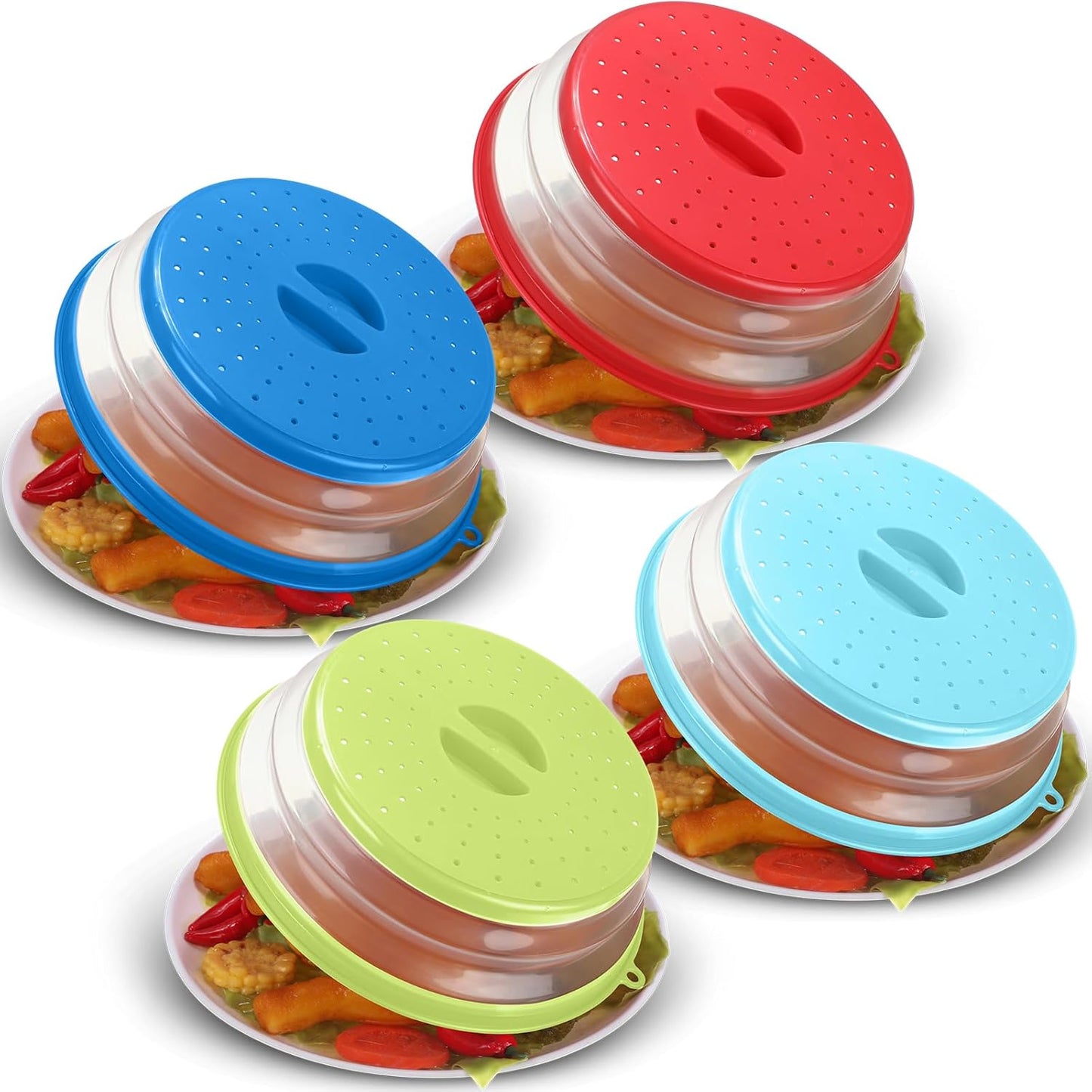 4 Pack Silicone Microwave Splatter Covers - Prevent Messy Splatters!