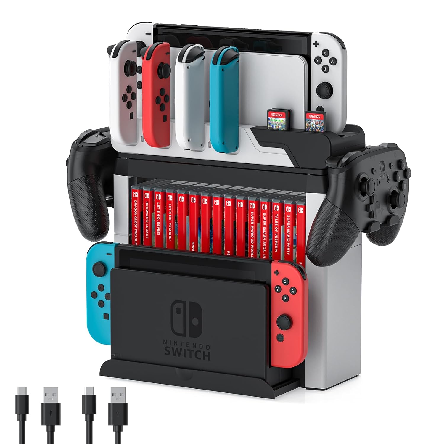 Switch Game Storage with Controller Charger for Nintendo Switch