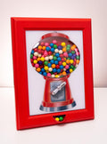 Candy Dispenser Gumball Machine in a Frame - Fun Wall or Table Treat