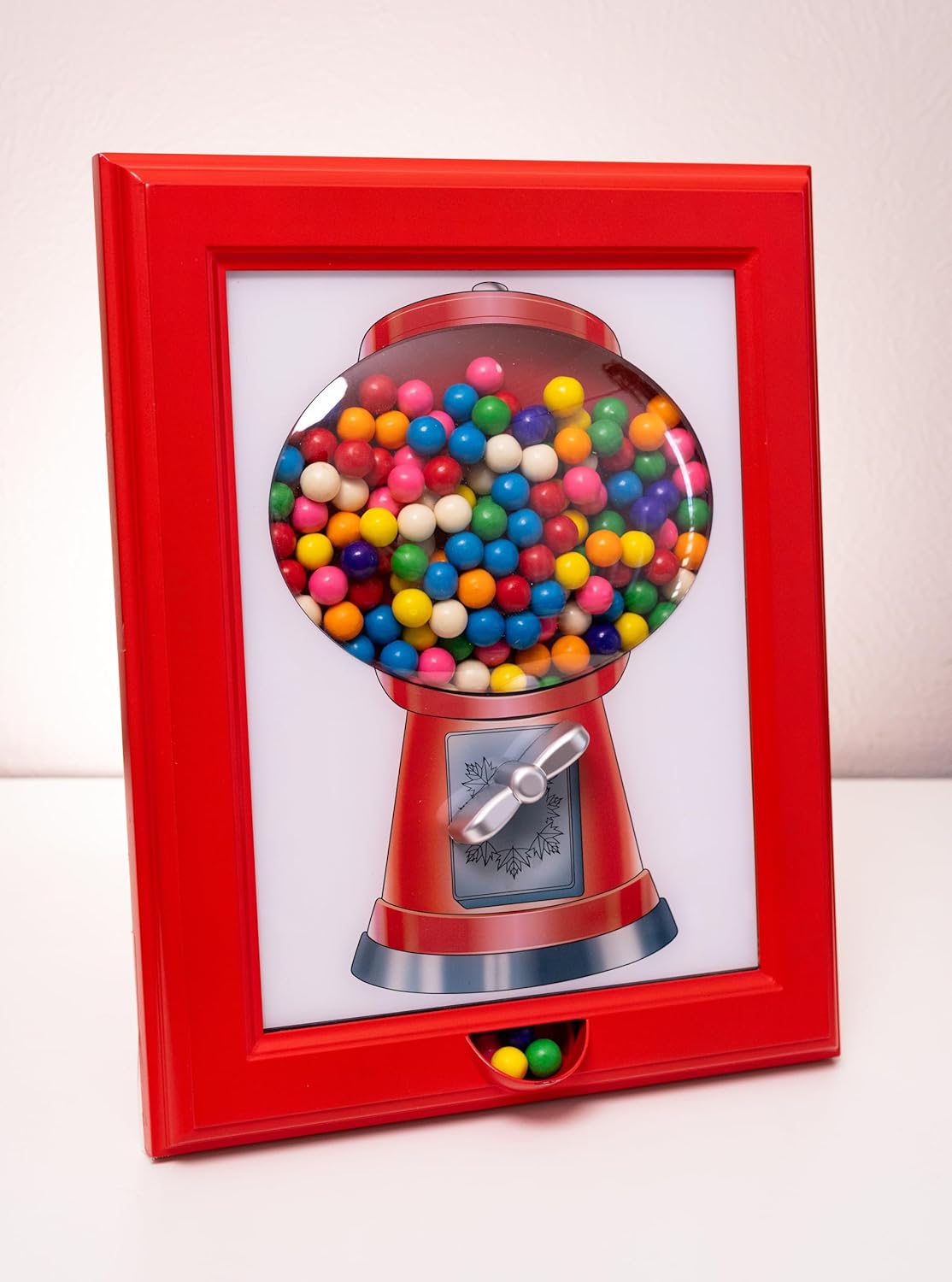 Candy Dispenser Gumball Machine in a Frame for Treats and Fun