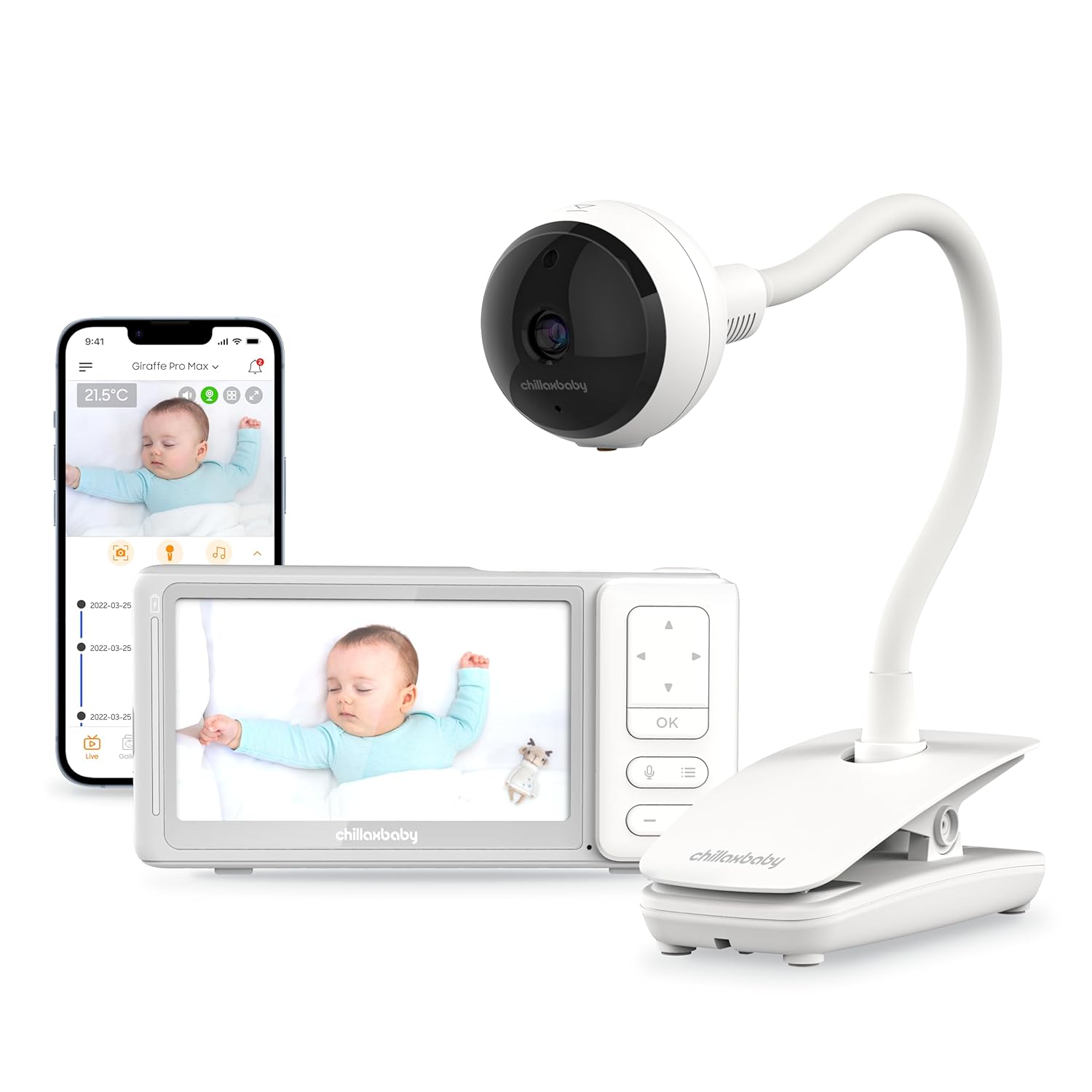 CHILLAX Giraffe Pro Max Baby Monitor: Crystal Clear Full HD 1080p Video