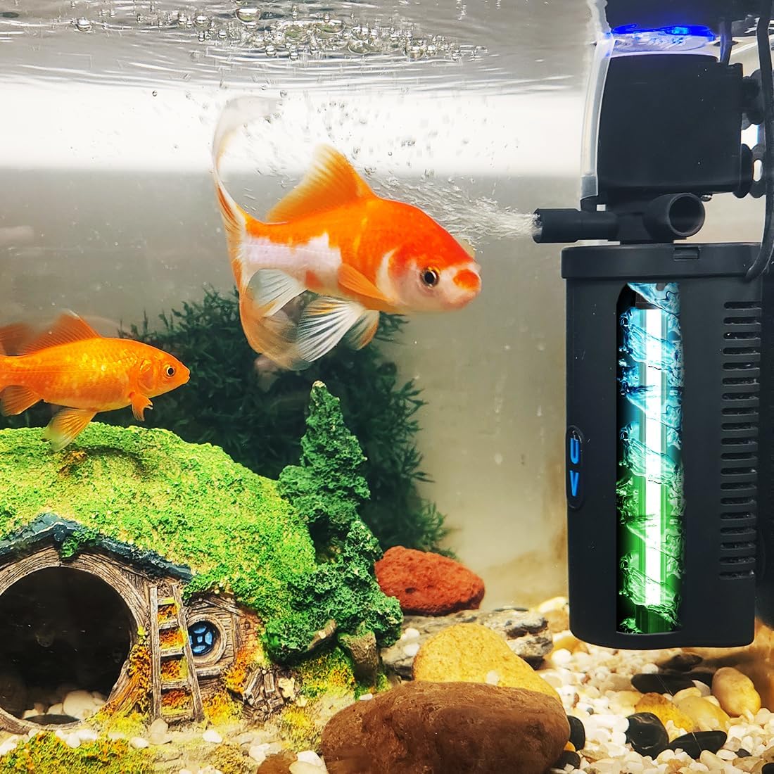 Aquarium Filter for 10-45 Gallon Tank - Powerful U-V Pump