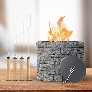 NEELO Concrete Tabletop S'mores Maker - Portable Fire Pit Kit