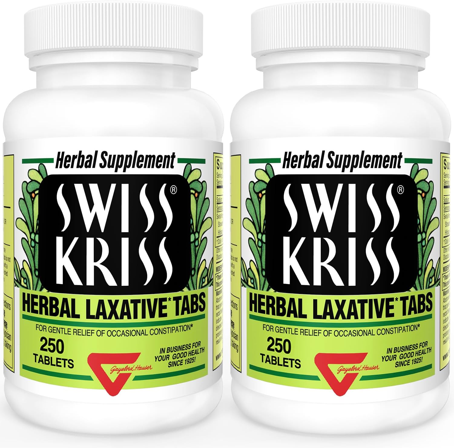 Swiss Kriss Herbal Laxative Tablets for Natural Constipation Relief