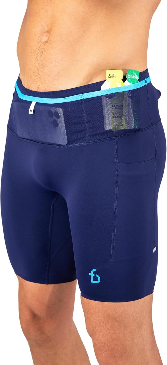FlipBelt Men's Running Compression Shorts with Pockets for Comfort