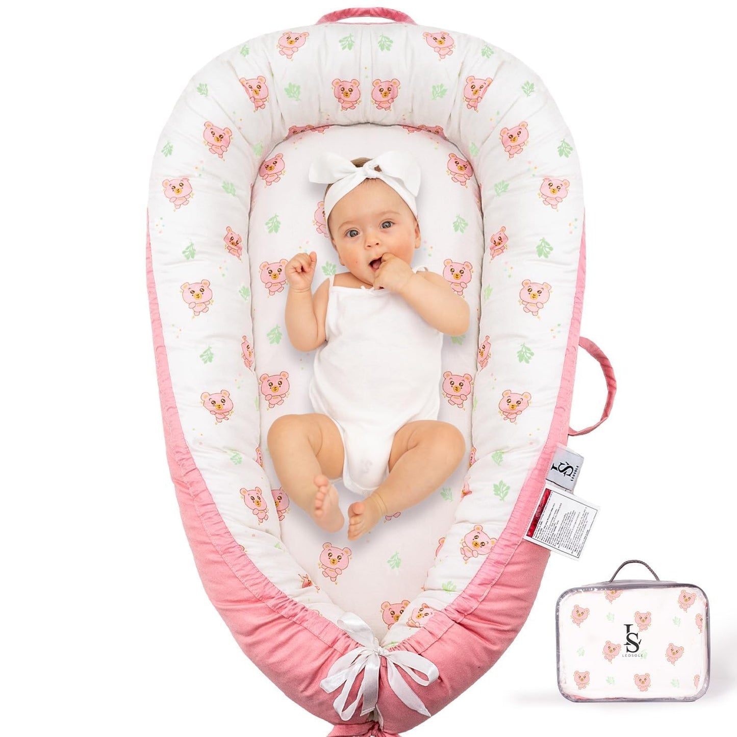 Baby Lounger for Newborn 0-24 Months by Leosole - Soft & Safe