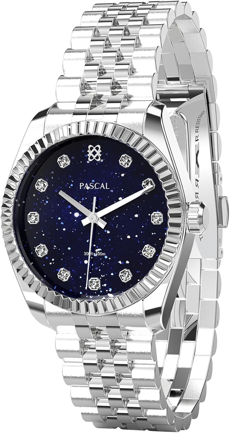PASCAL Men's Diamond Quartz Watch, Waterfproof & Stylish