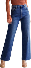 Straight Leg Jeans for Women High Waisted Cropped Raw Hem - Stylish