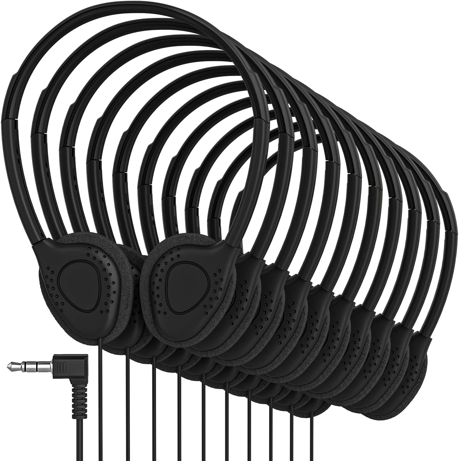 Bulk On-Ear Headphones for Kids and Students - 100 Pack