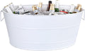 BREKX White Galvanized Beverage Tub for Parties - Large 25QT Cooler