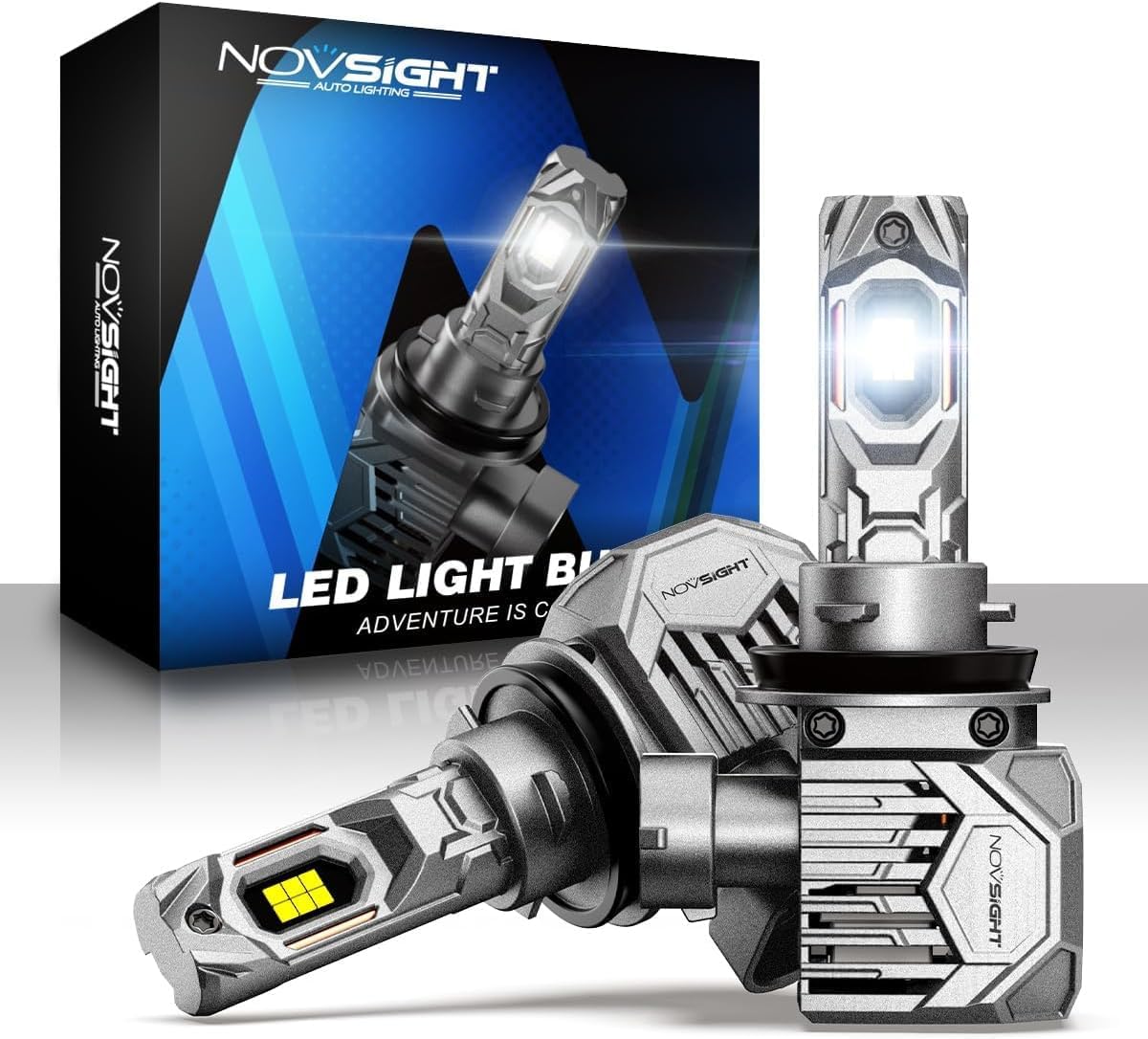 NOVSIGHT H11 Bulbs: 130W 30000 LM Cool White Fog Lights