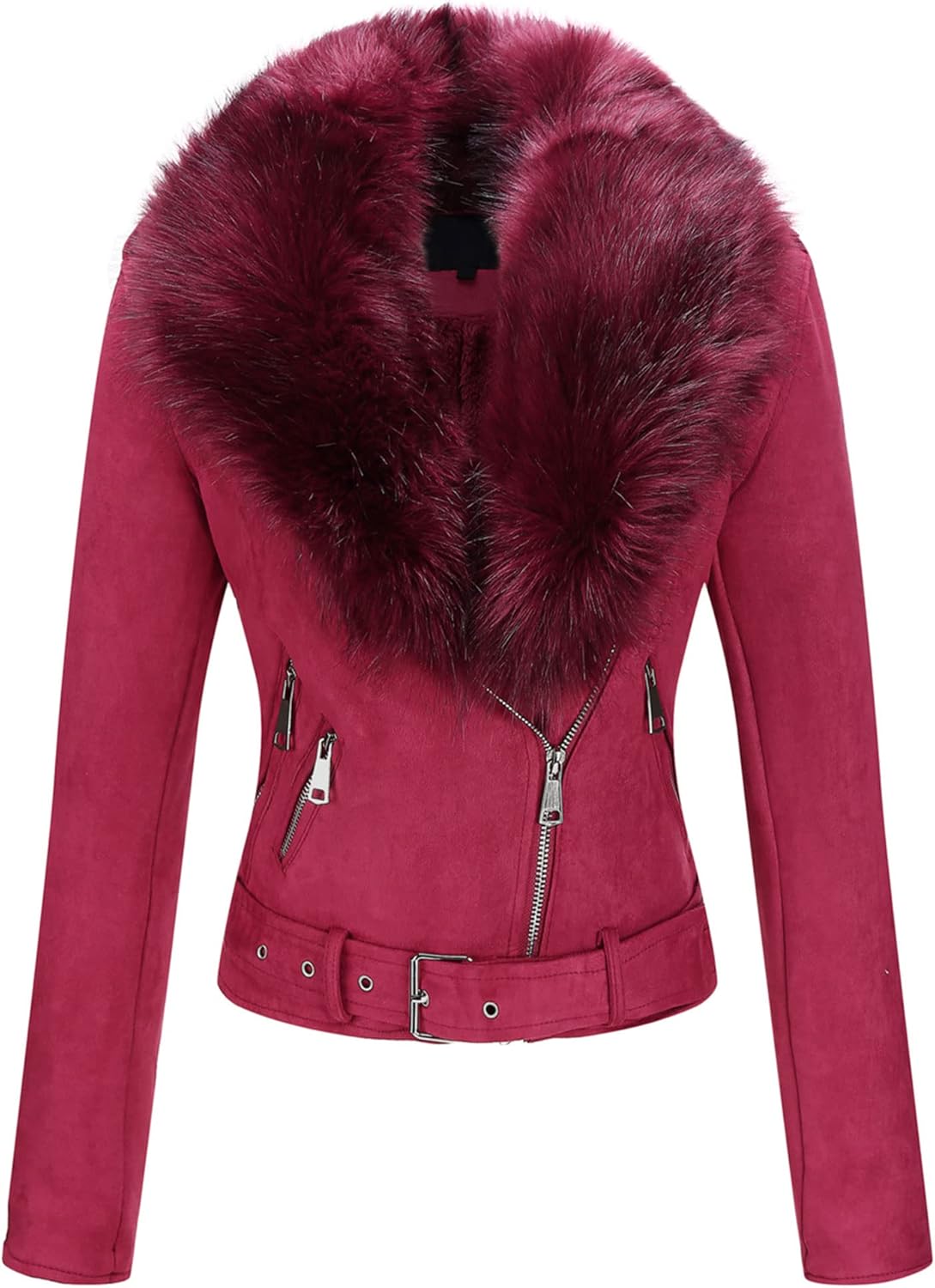 Stylish Women Faux Leather Suede Jacket for Winter Wear