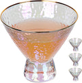 Iridescent Stemless Martini Glasses Set of 4 - Premium Quality