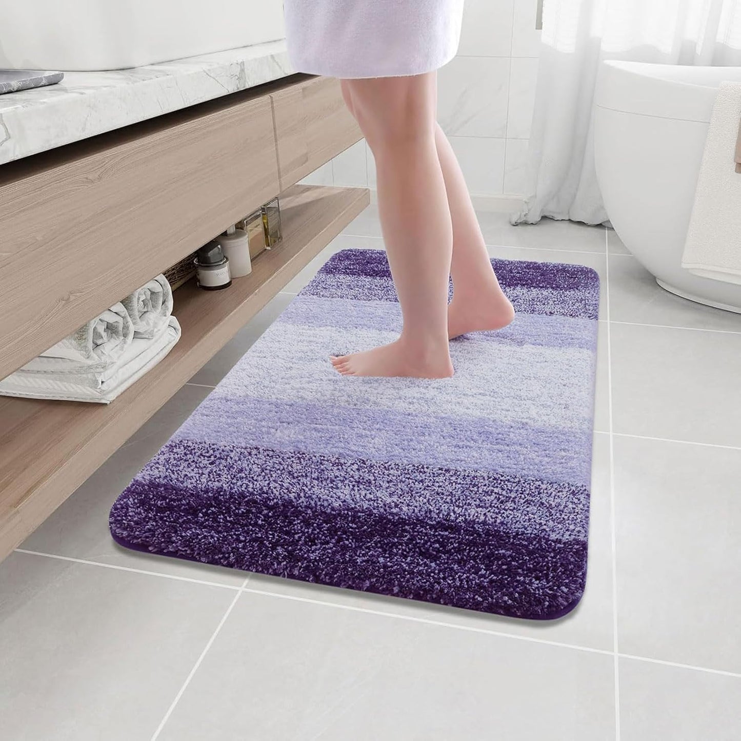 Arotive Microfiber Bathroom Rugs - Soft, Absorbent, Non-Slip