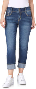 WallFlower Womens 23.5ft Curvy Crop Mid-Rise Jeans - Curve Fit