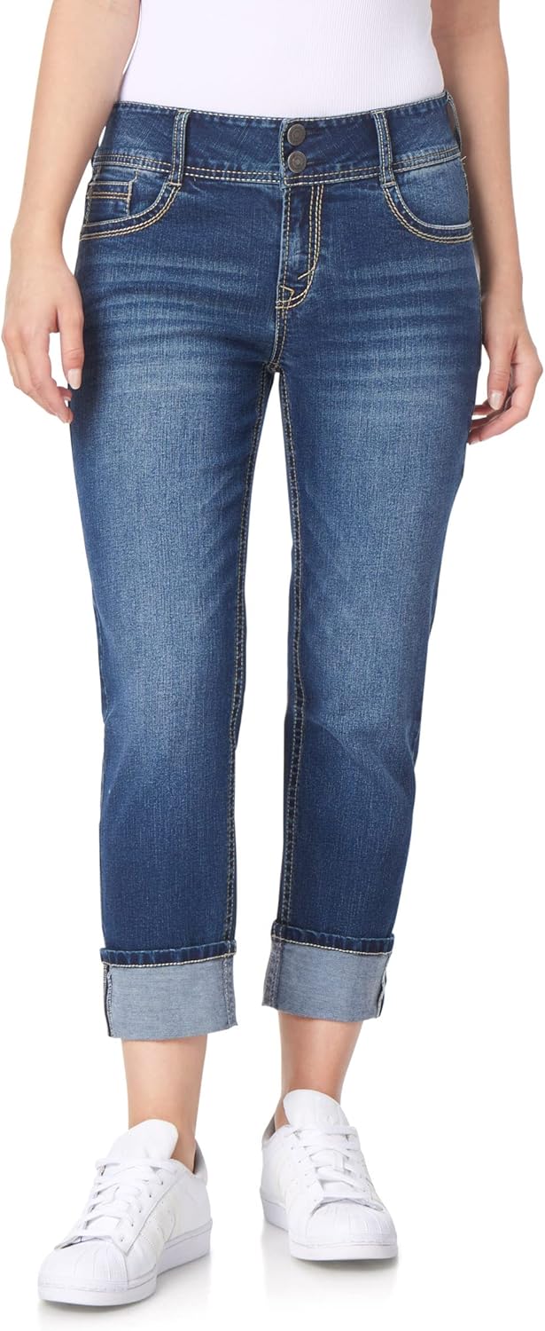 WallFlower Women's Luscious Curvy 23.5ft' Crop Mid-Rise Jeans