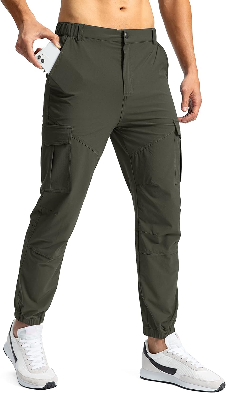 Pinkbomb Men's Hiking Cargo Pants with 7 Pockets for Comfort