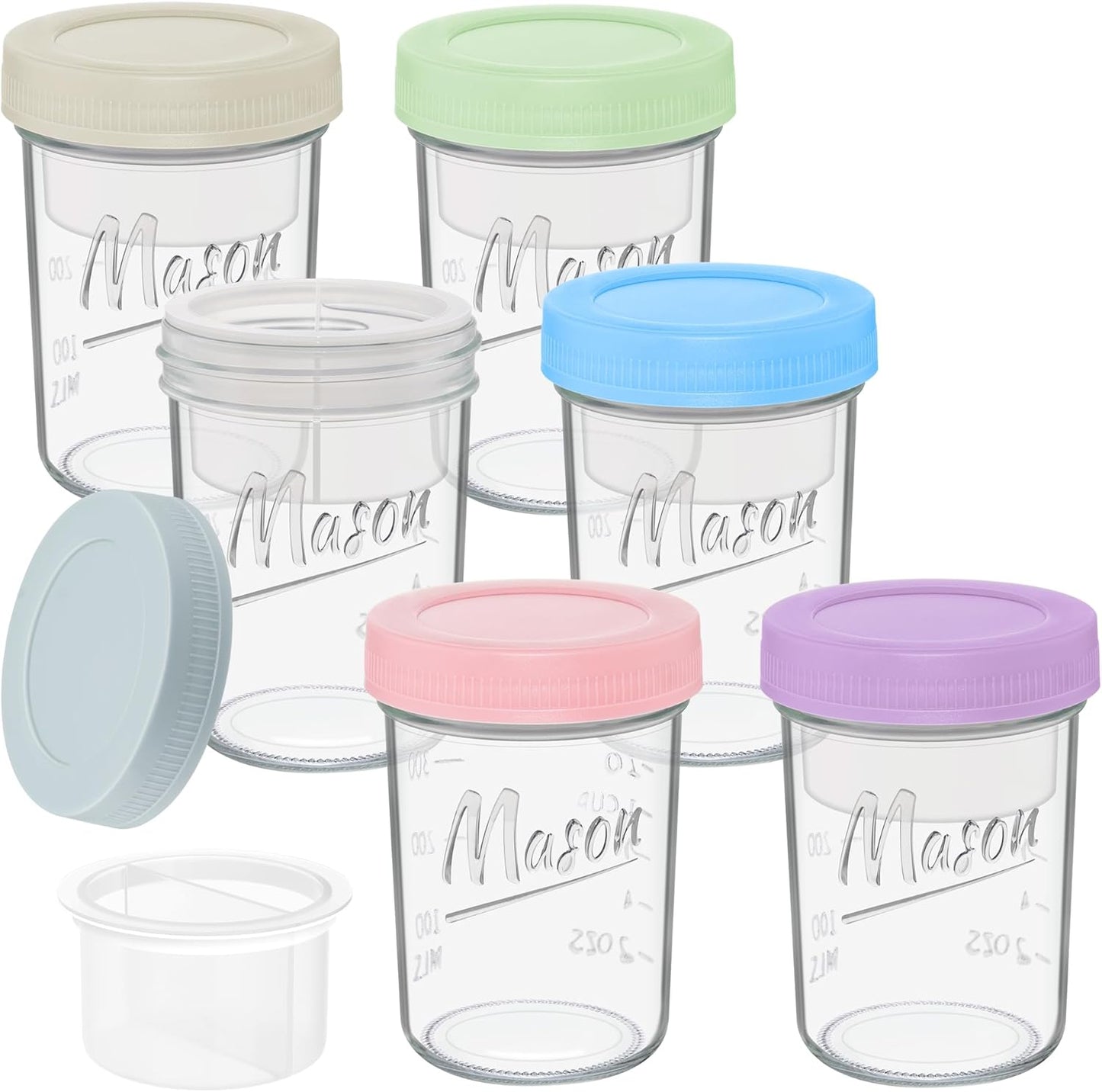 6-Pack Leak-Proof Mason Jars for Overnight Oats & More