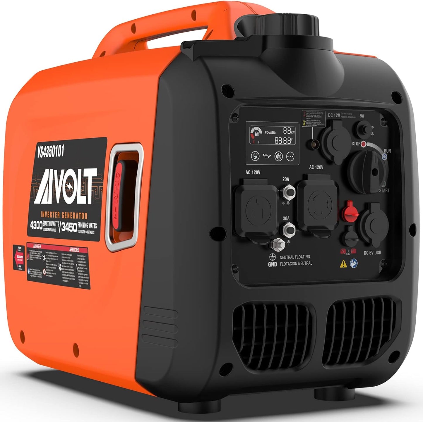 AIVOLT 4300W Gas Inverter Generator - Super Quiet Power