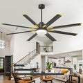 Amico 84 in Ceiling Fan with Light - Large Industrial Quiet DC Fan
