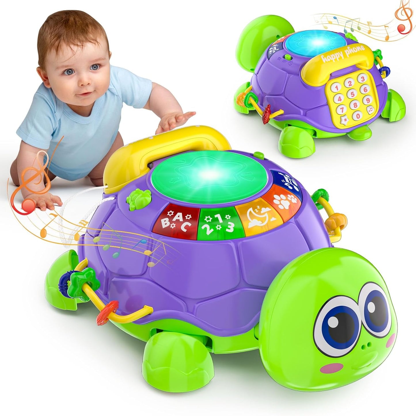 Musical Turtle Crawling Toy: Bilingual Fun!