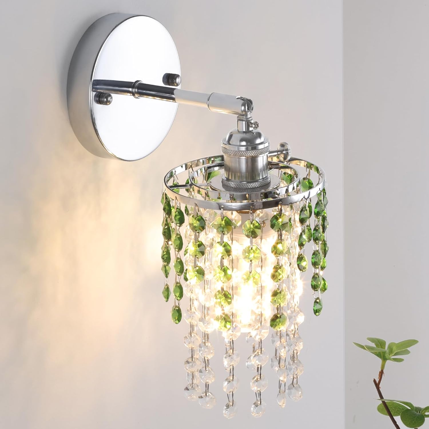 Crystal Battery Operated Wall Sconce with Remote Control Features