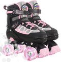 Nattork Roller Skates for Kids, 4 Size Adjustable with Light Up Wheels