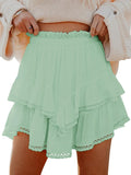 Flowy Shorts for Women Casual Boho Ruffle Tiered Skorts - Flowy Fit
