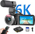 VETEK 6K 64MP Camcorder for Vlogging and Night Vision - Compact 18X