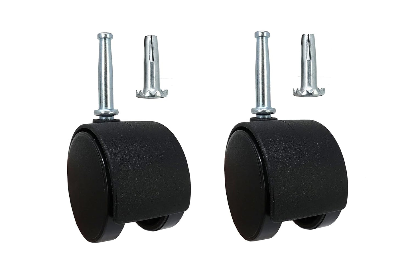 Shepherd Hardware 9418 2-Inch Twin Wheel Office Chair Caster - Smooth Mobility