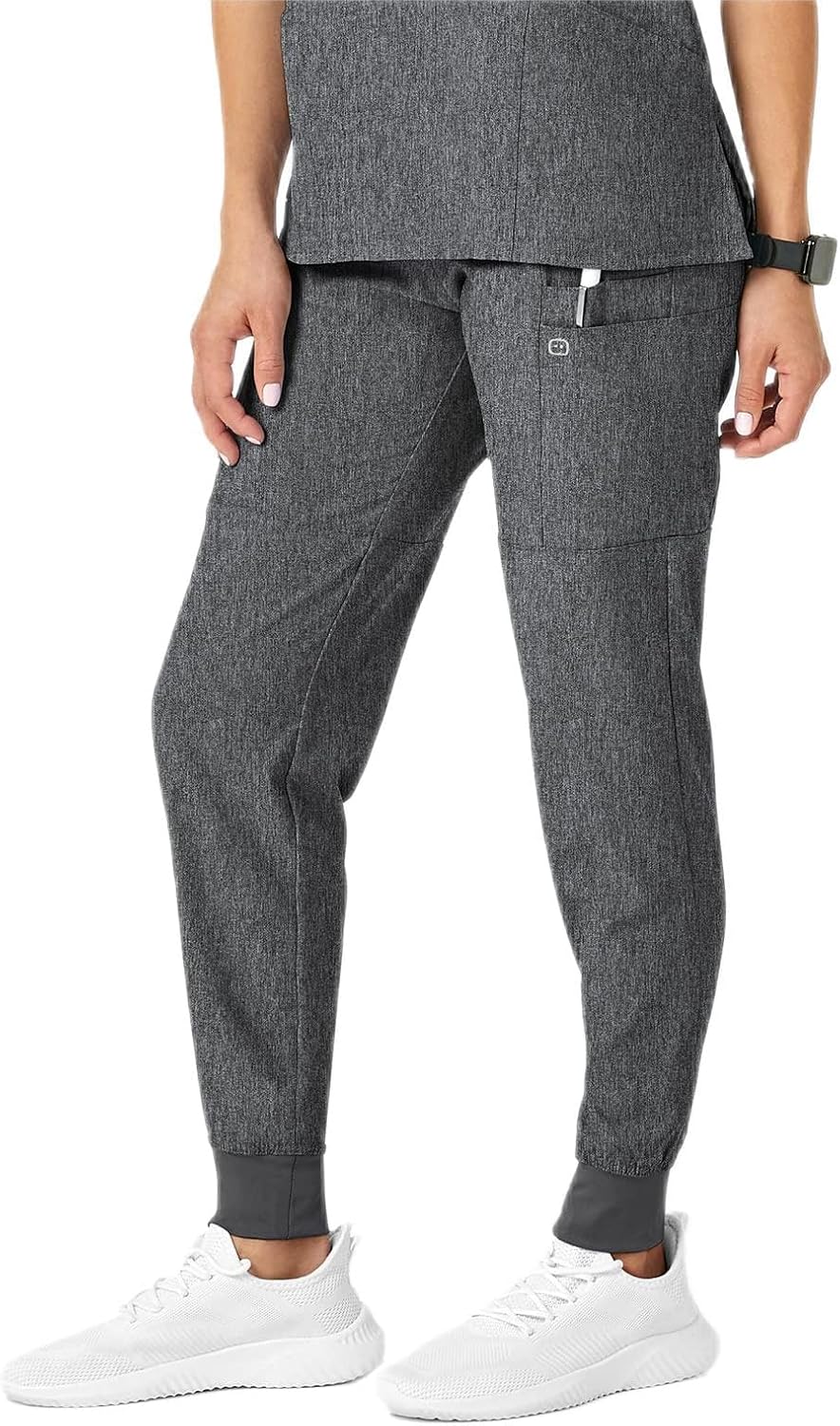 W123 Women's Comfort Waist Cargo Jogger Scrub Pant for All-Day Ease