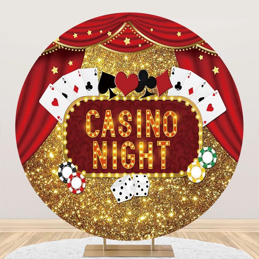 Casino Night Round Backdrop Cover for Stunning Photography