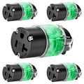 5 Pack 20 amp Female Extension Cord Ends Lighted Connector - Durable