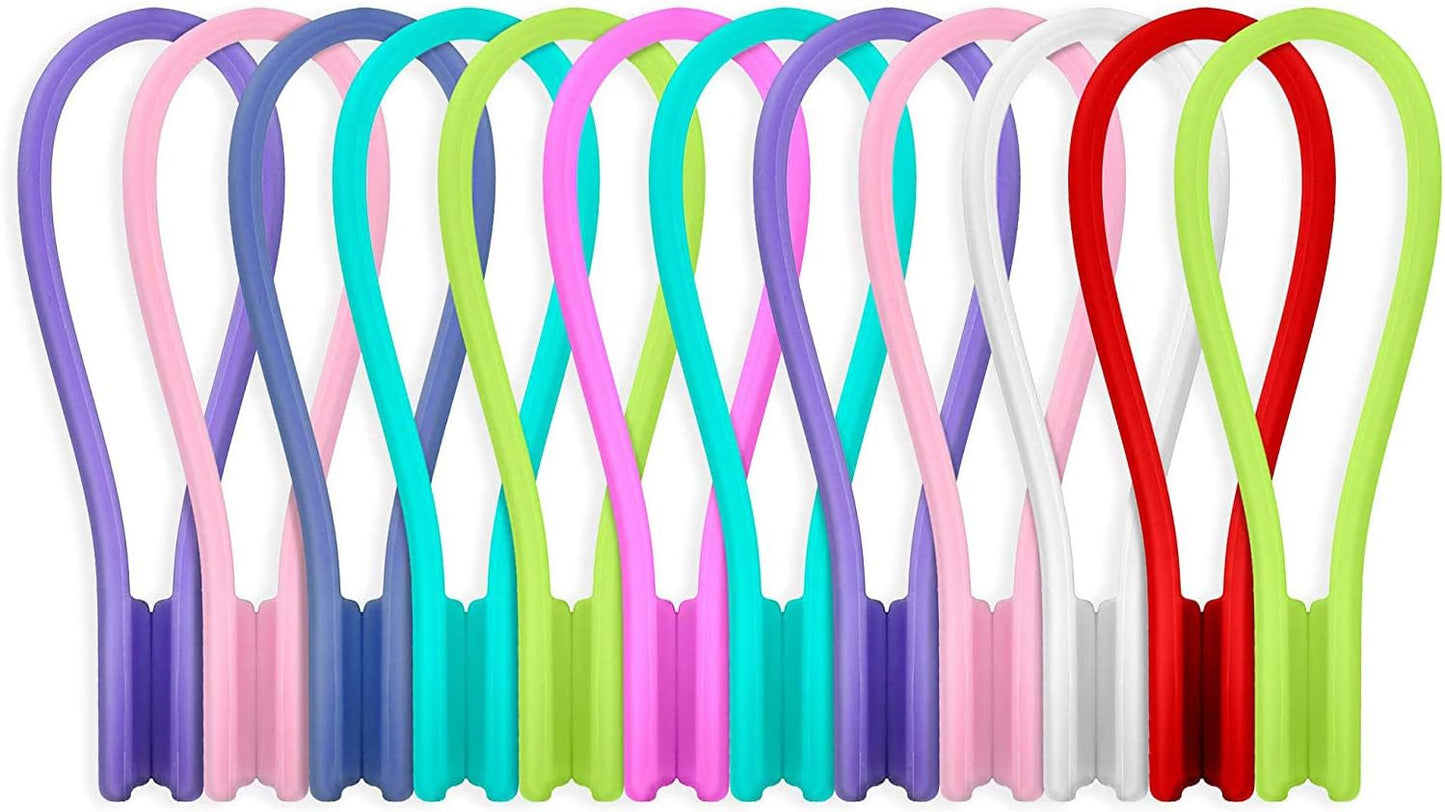 12 Pack Magnetic Cable Ties - Clutter-Free & Fun!
