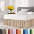Wrap Around Dust Ruffle Bed Skirt - Cream for Full Size Beds - Easy