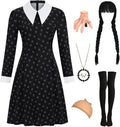 Girls Women Black Dress for Halloween Costume with Accessories