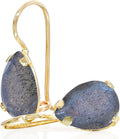 14K Gold Gemstone Pear Drop Earrings - Elegant Teardrop Dangle