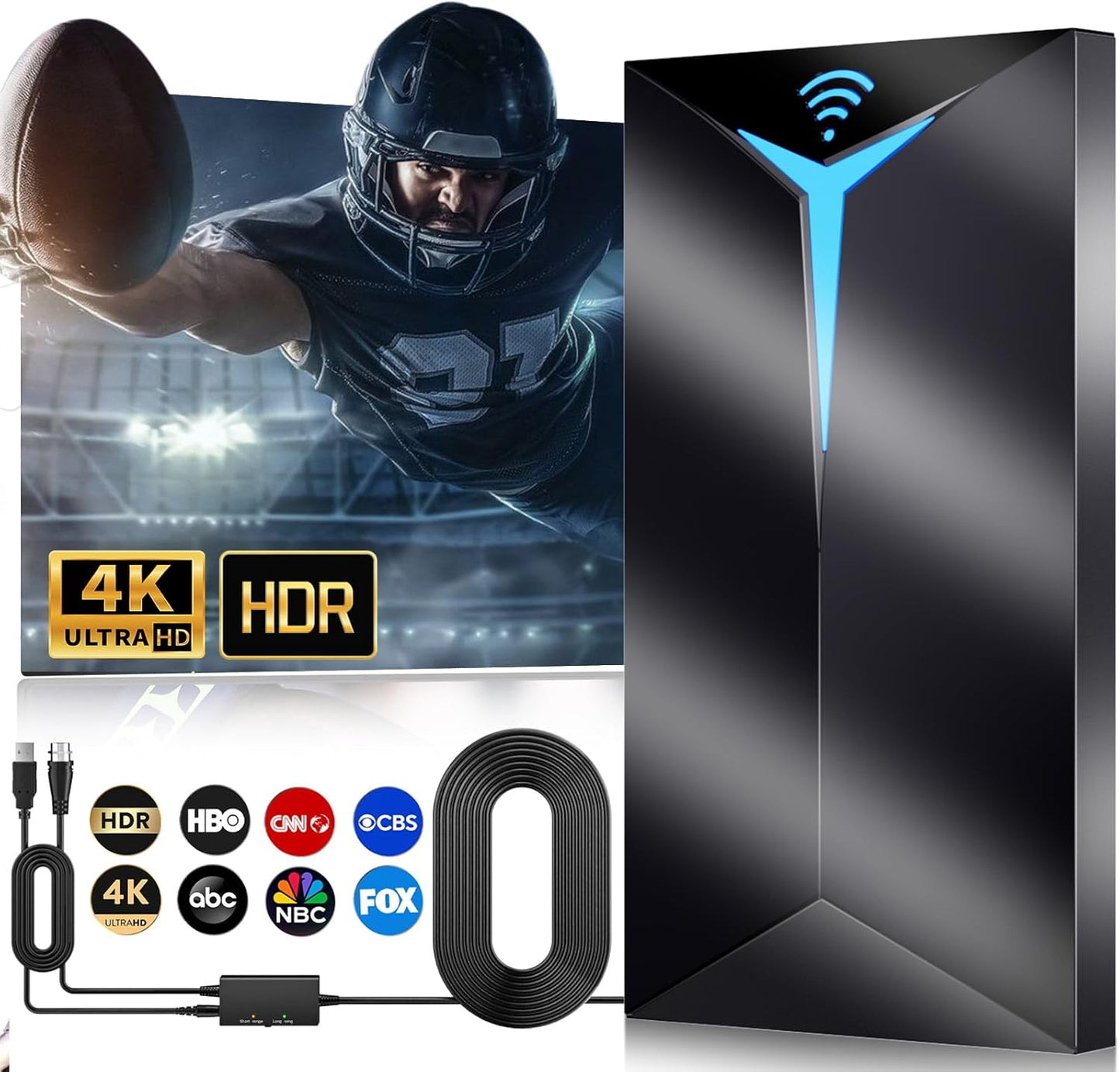 2024 Enhanced 1000+ Miles Range TV Antenna for Smart TV