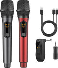 Wireless Karaoke Microphone 2.4GHz Rechargeable 2-Pack - 10hr Use