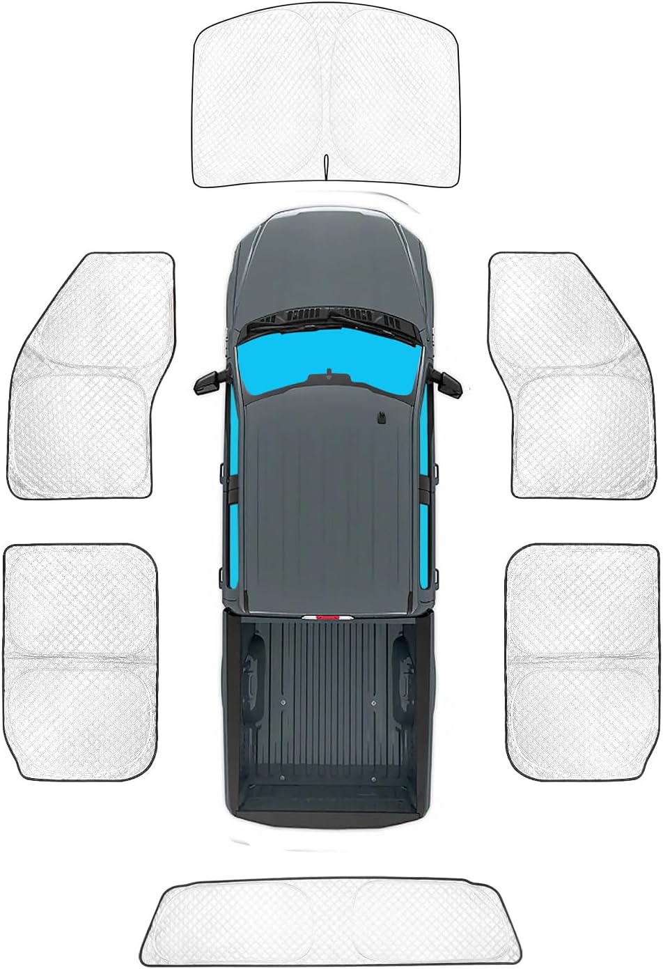 KMF 6pcs Full Window Sun Shades for Ford F-150 2015-2020