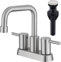 Brushed Nickel Bathroom Sink Faucet 2 Handle 4 in Centerset - Elegant