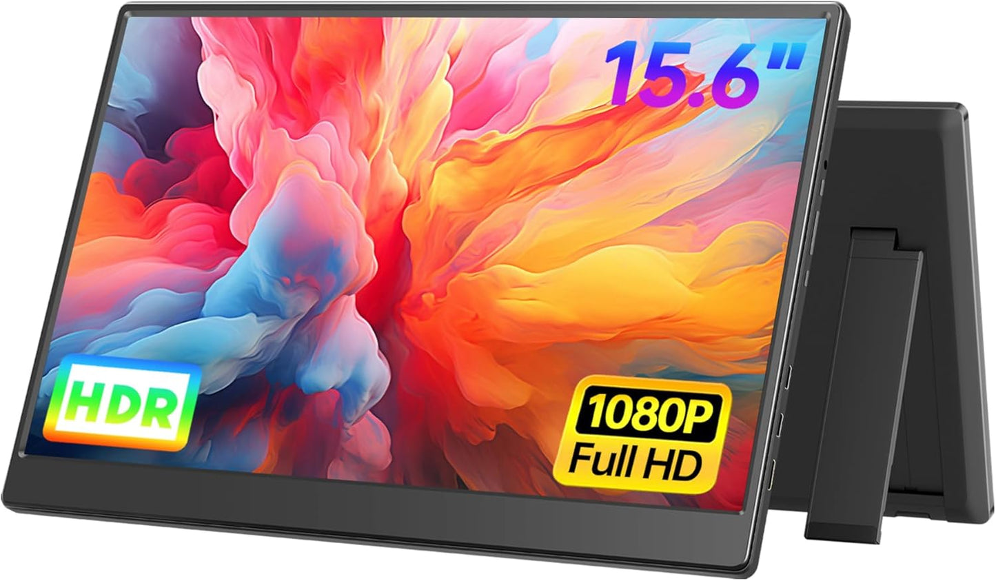 Ultra-Slim 15.6 FHD Portable Monitor: Ultimate Gaming Display