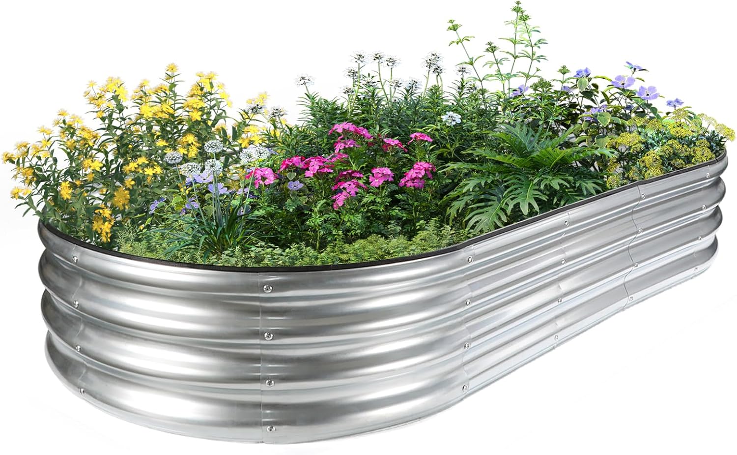 JERIA 631ft Oval Raised Garden Bed for Vegetables and Herbs