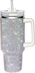 40oz Tumbler with Handle Rhinestone Bling Cup - Sparkling Insulated