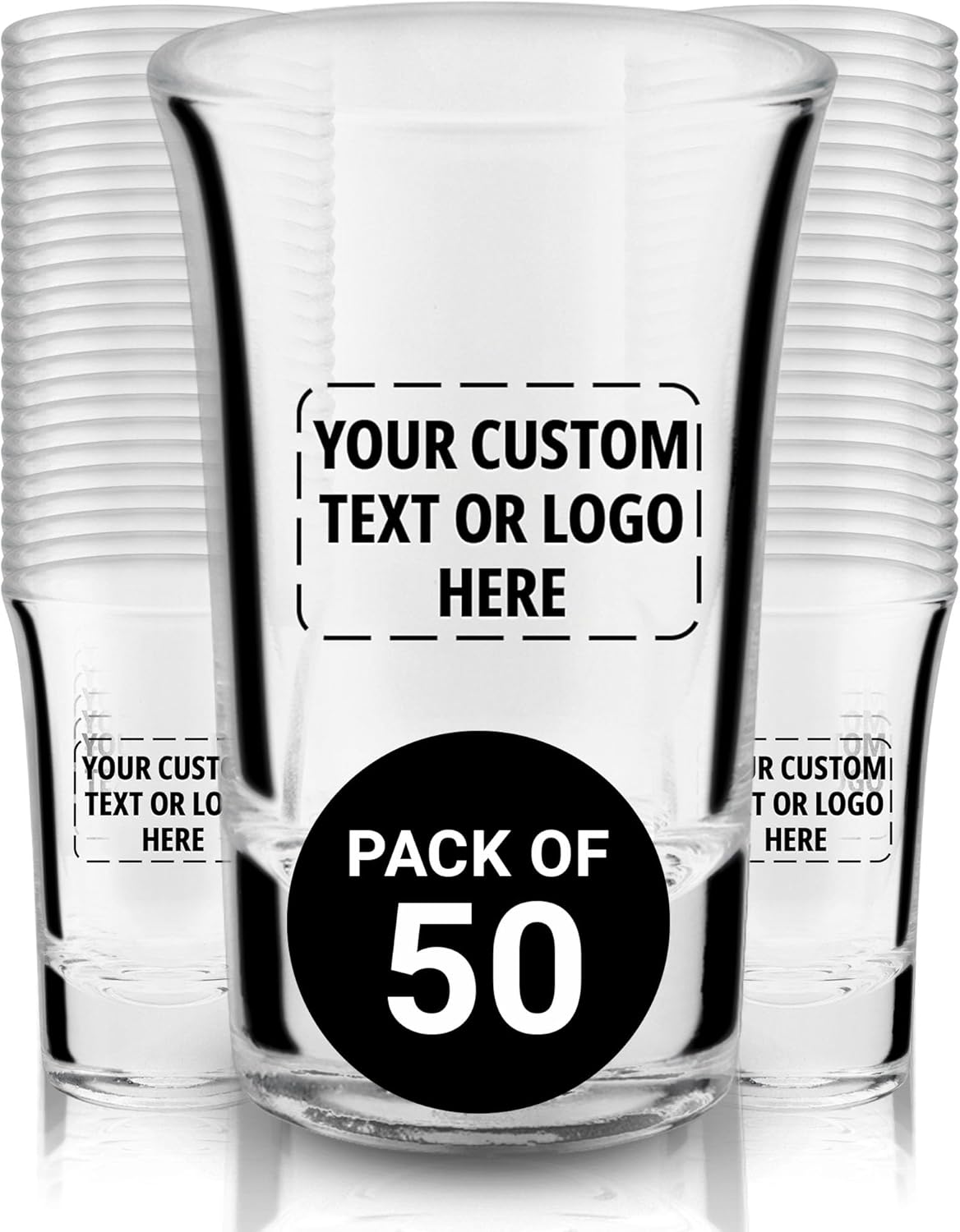 Personalized Shot Glasses for Weddings and Parties - 50 Pack