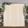 10x10ft Champagne Sheer Backdrop Curtains with Lights - Elegant Photo