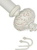 1in Curtain Rod with Albert Finials - Adjustable 28 to 48 in