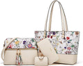 Women Tote Bag Set 4pcs Synthetic Leather Satchel Shoulder Handbag