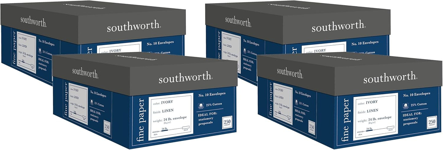 Southworth Business Envelopes 55% Recycled 25% Cotton Linen